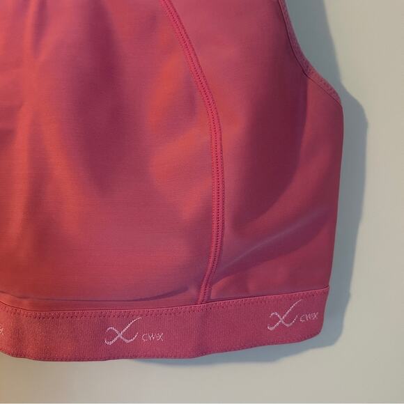 CW-X Pink High Impact Racerback Adjustable Clasp Running Sports Bra Size 34DD/E - Picture 2 of 6